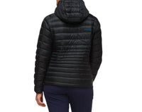 cotopaxi Fuego Hooded Down Jacket - Plus in black - women's jacket - detail view