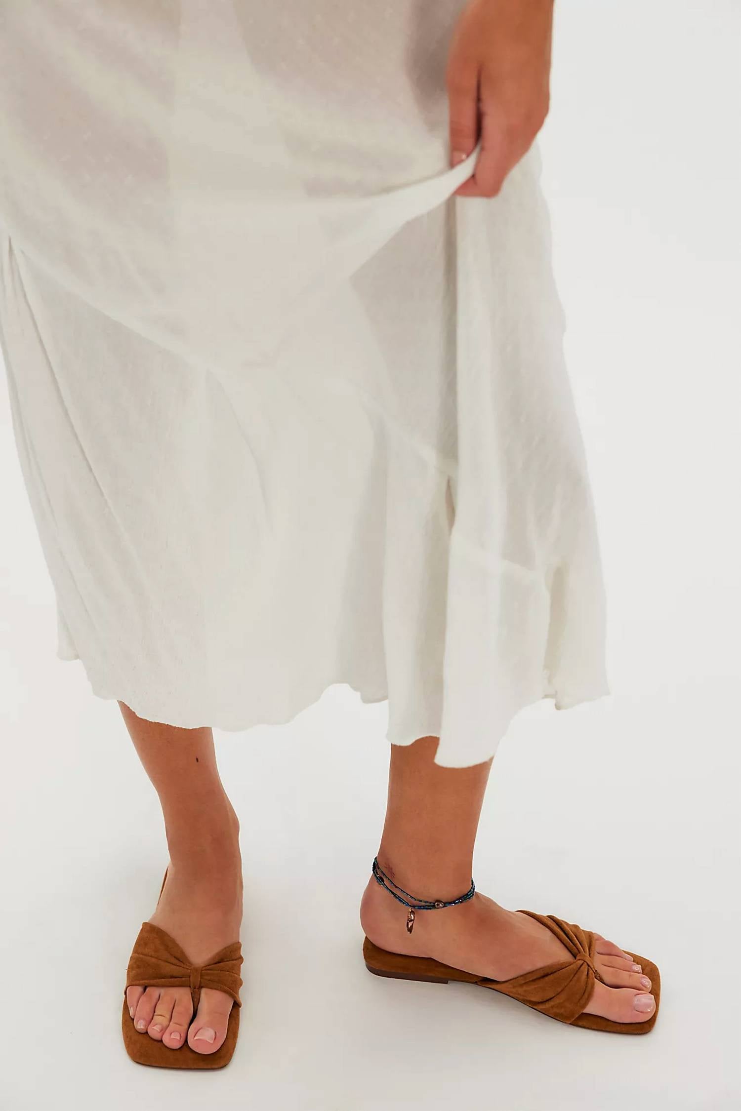 Free People - Women's Tia Ruched Suede Sandal
