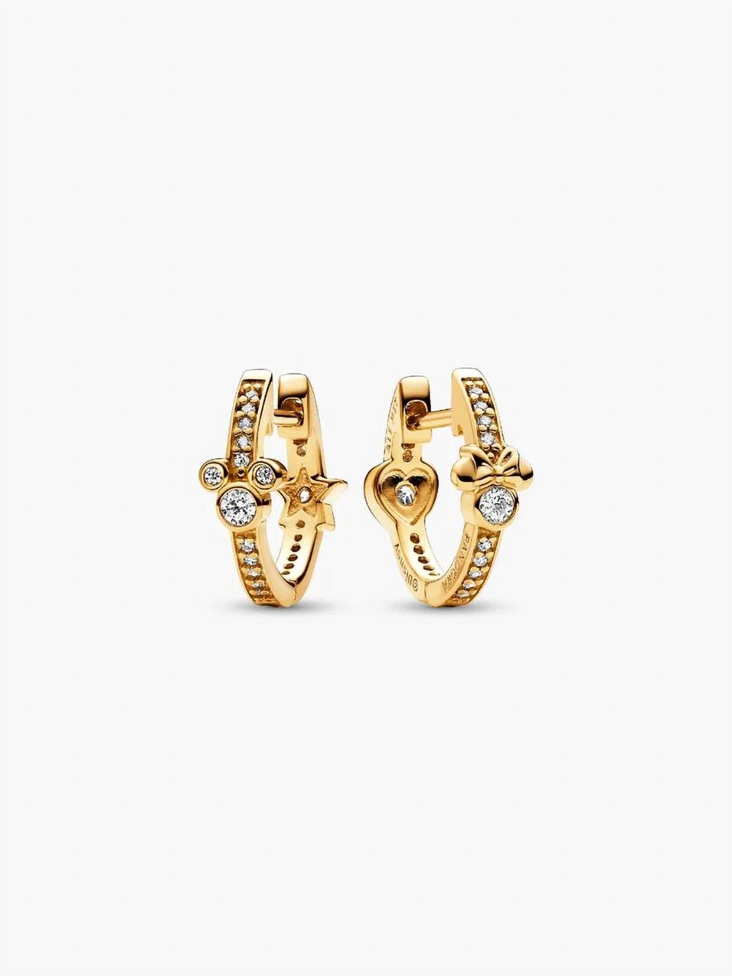 Pandora - Disney Mickey Mouse & Minnie Mouse Sparkling Hoop Earrings