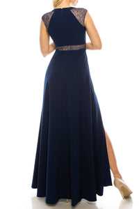 Aidan Mattox - Sleeveless Lace Detail Evening Dress