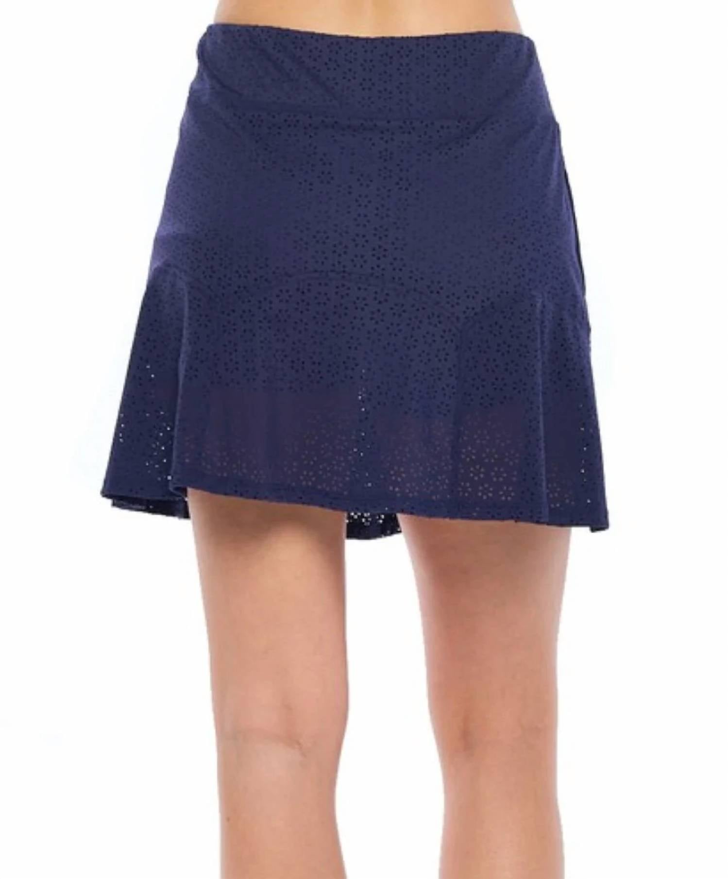 Aryeh - Rosario Eyelet Pocketed Fit And Flare Skort