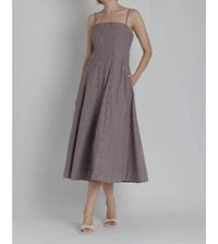 Aureum - Striped Panel Midi Dress