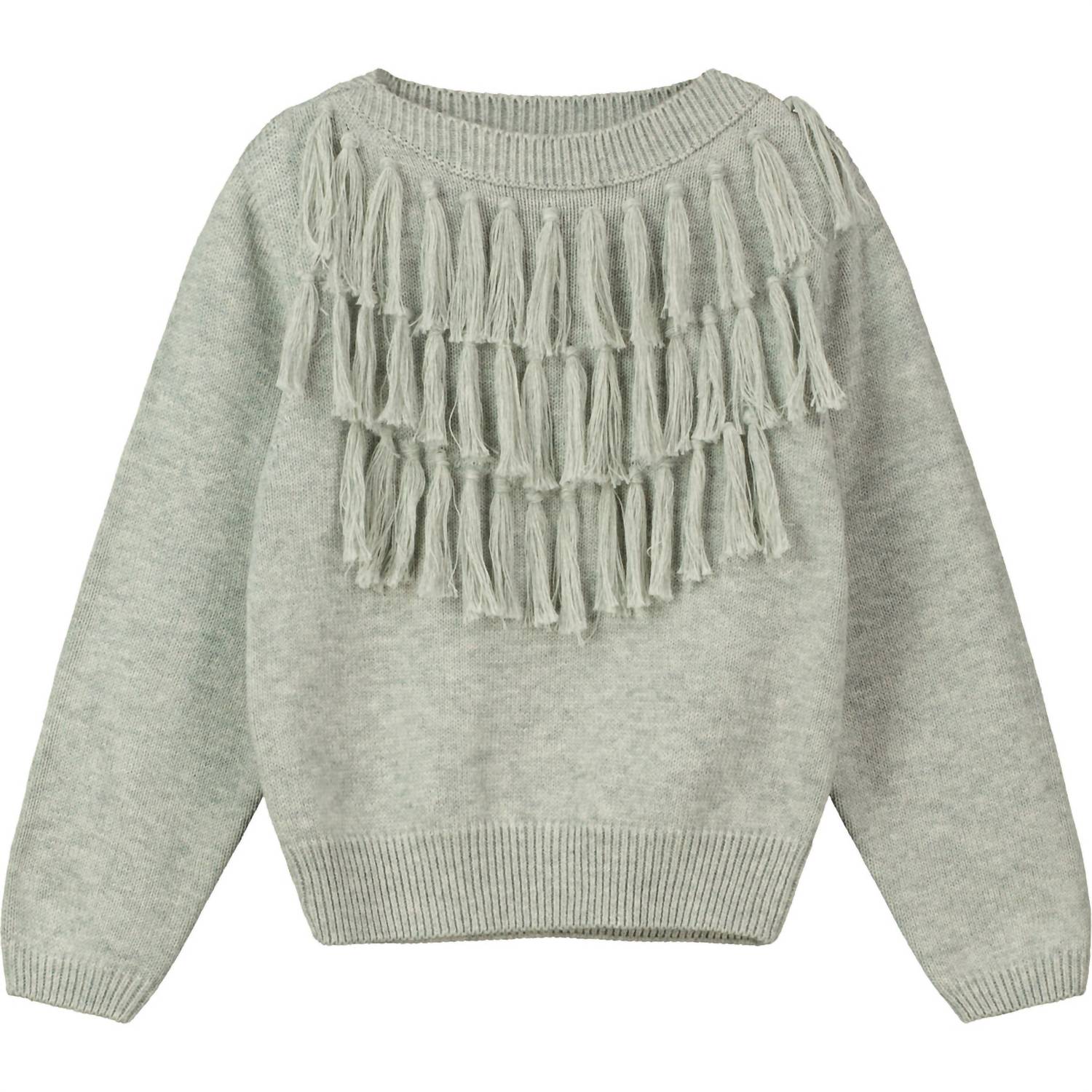 Poppet & Fox - Long Line Fringe Knit Sweater