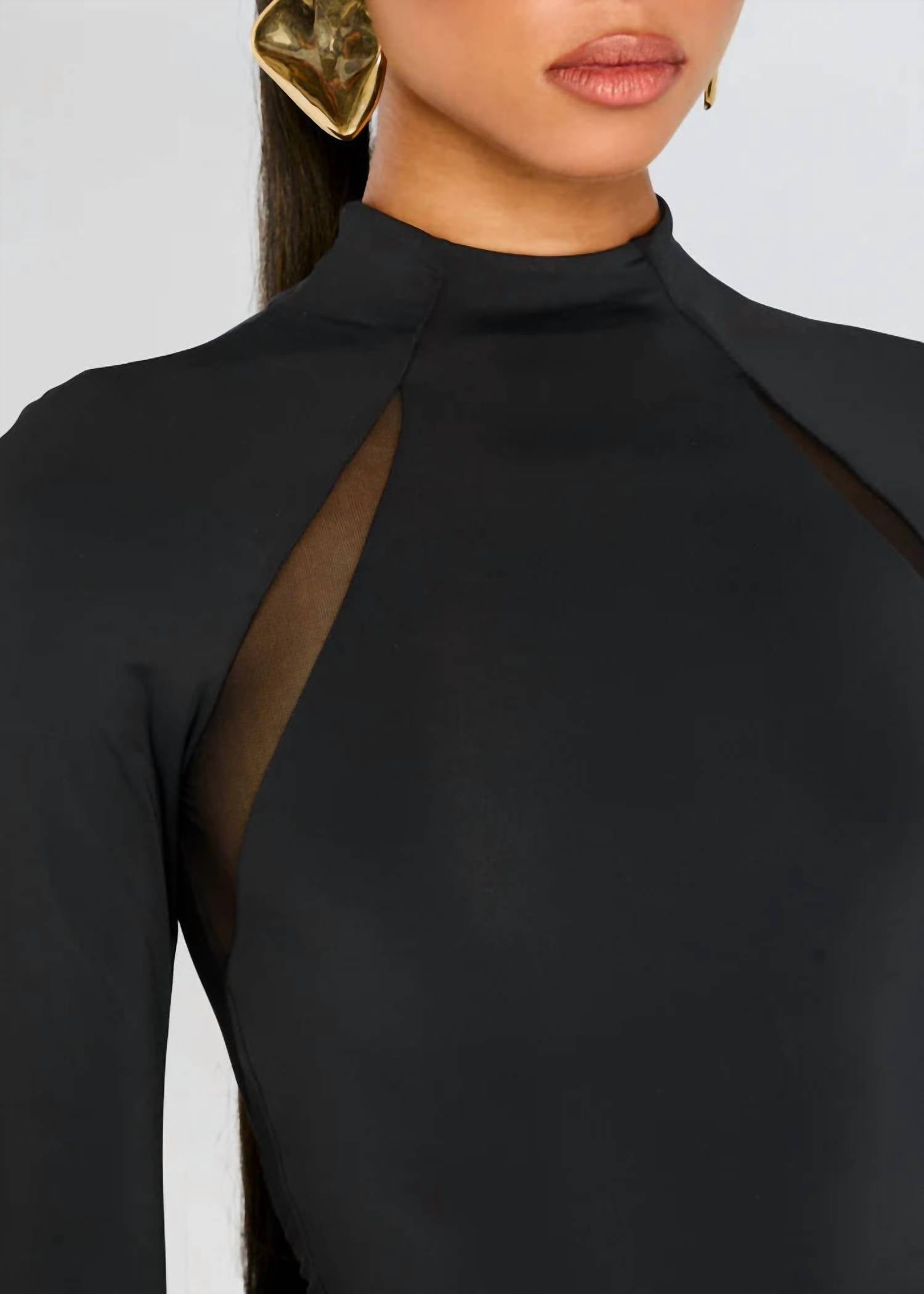 Ser.O.Ya - Krystal Maxi Dress With Mesh Paneling
