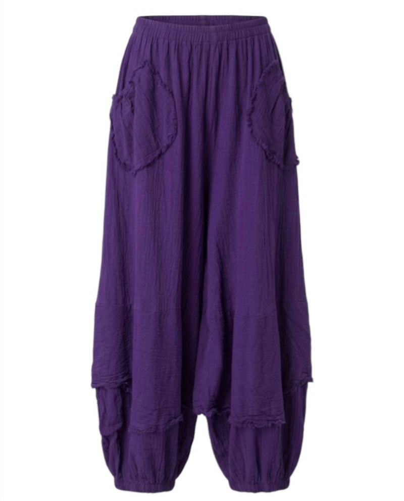 Oh My Gauze! Women's Guchi Cotton Pant in grape - women's pants