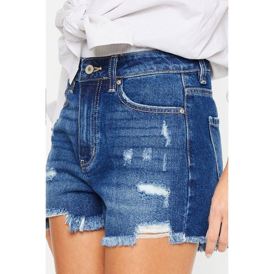 Kancan - High Rise No Stitch Frayed Hem Shorts
