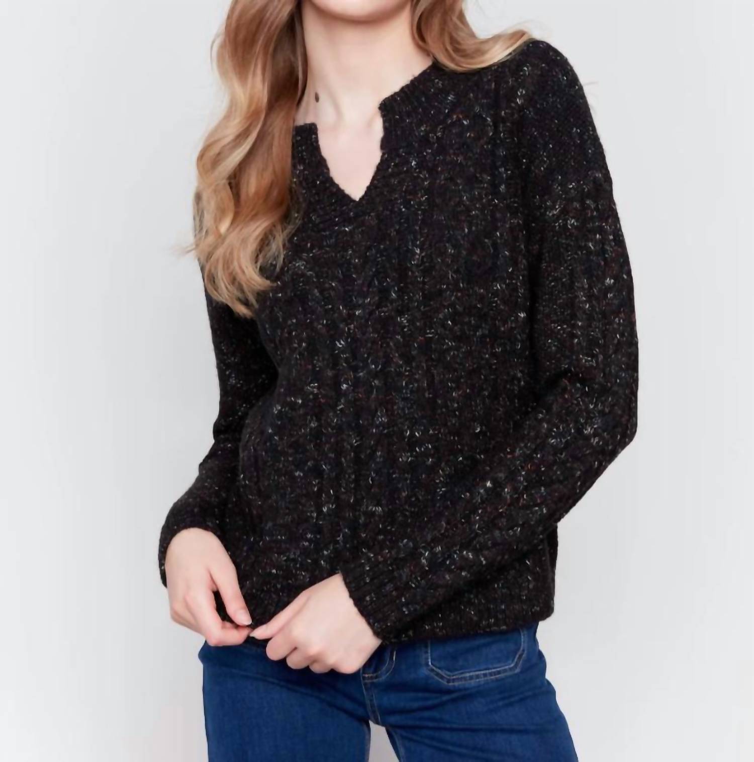 Charlie B - Space Dye Cable Knit Sweater