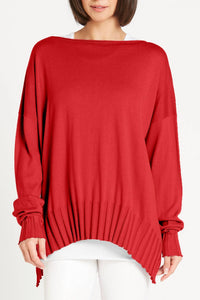 Planet By Lauren G. - Ribbed Boatneck Top