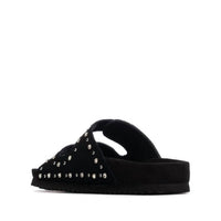 Xti Women's Suede Caucho Sandal in black - women's sandal - detail view