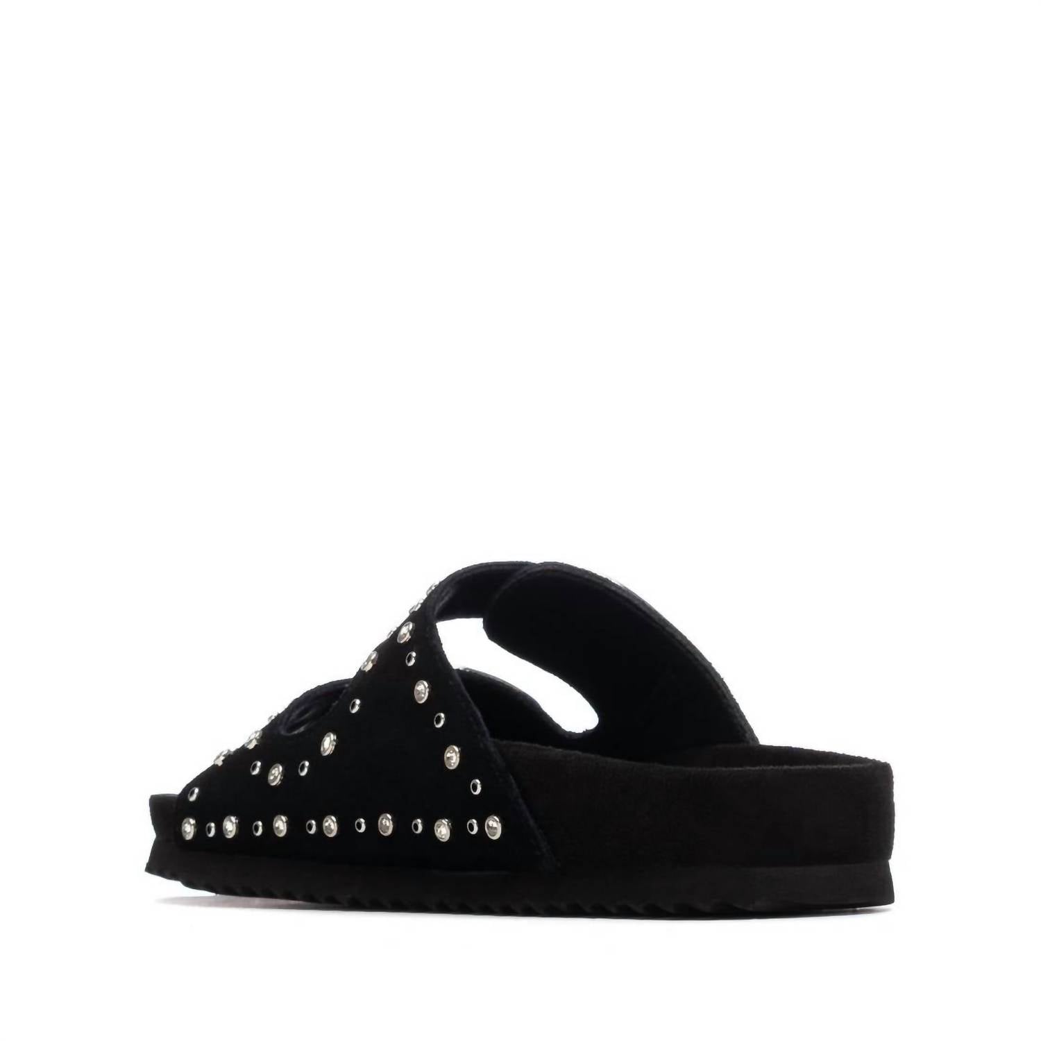 Xti Women's Suede Caucho Sandal in black - women's sandal - detail view