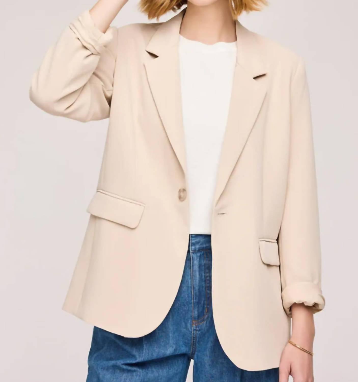 Gentle Fawn Hawthorne Long Sleeve Blazer in bone - women's jacket - alternate view