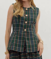 Entro - Plaid Pattern Vest