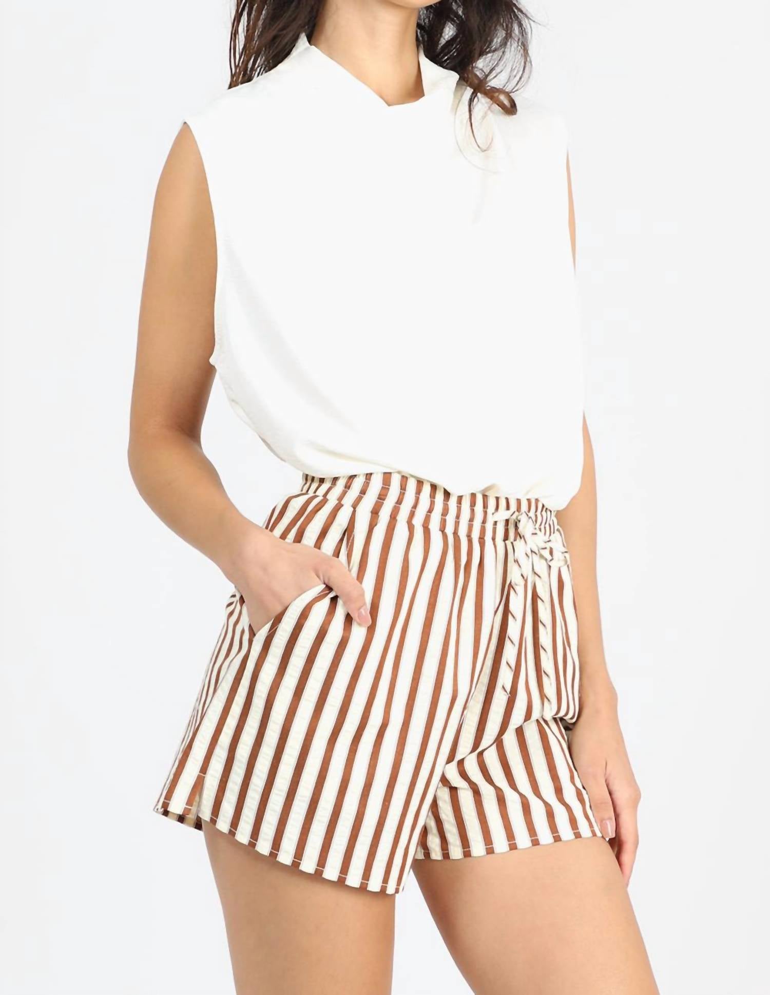 Greylin - Graham Stripe Pull Up Shorts
