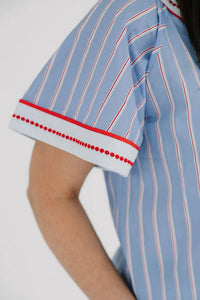 Thml - Women's Americana Wide Sleeve Striped Pattern Top