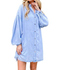And The Why - Have a Heart Chambray Dress