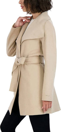 Womens Ella Jacket Wool Wrap Coat with Tie Belt