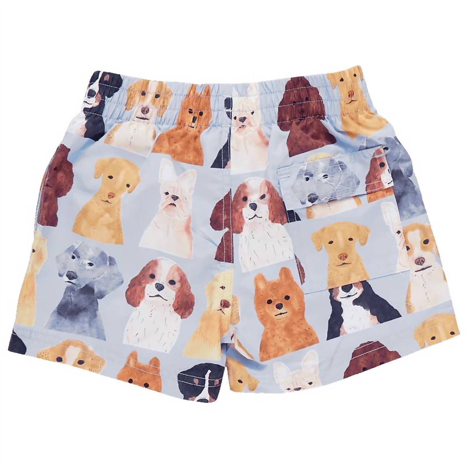Pink Chicken - Boys Watercolor Dogs Swim Trunks