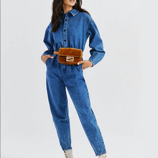 Something Navy - Denim Boilersuit