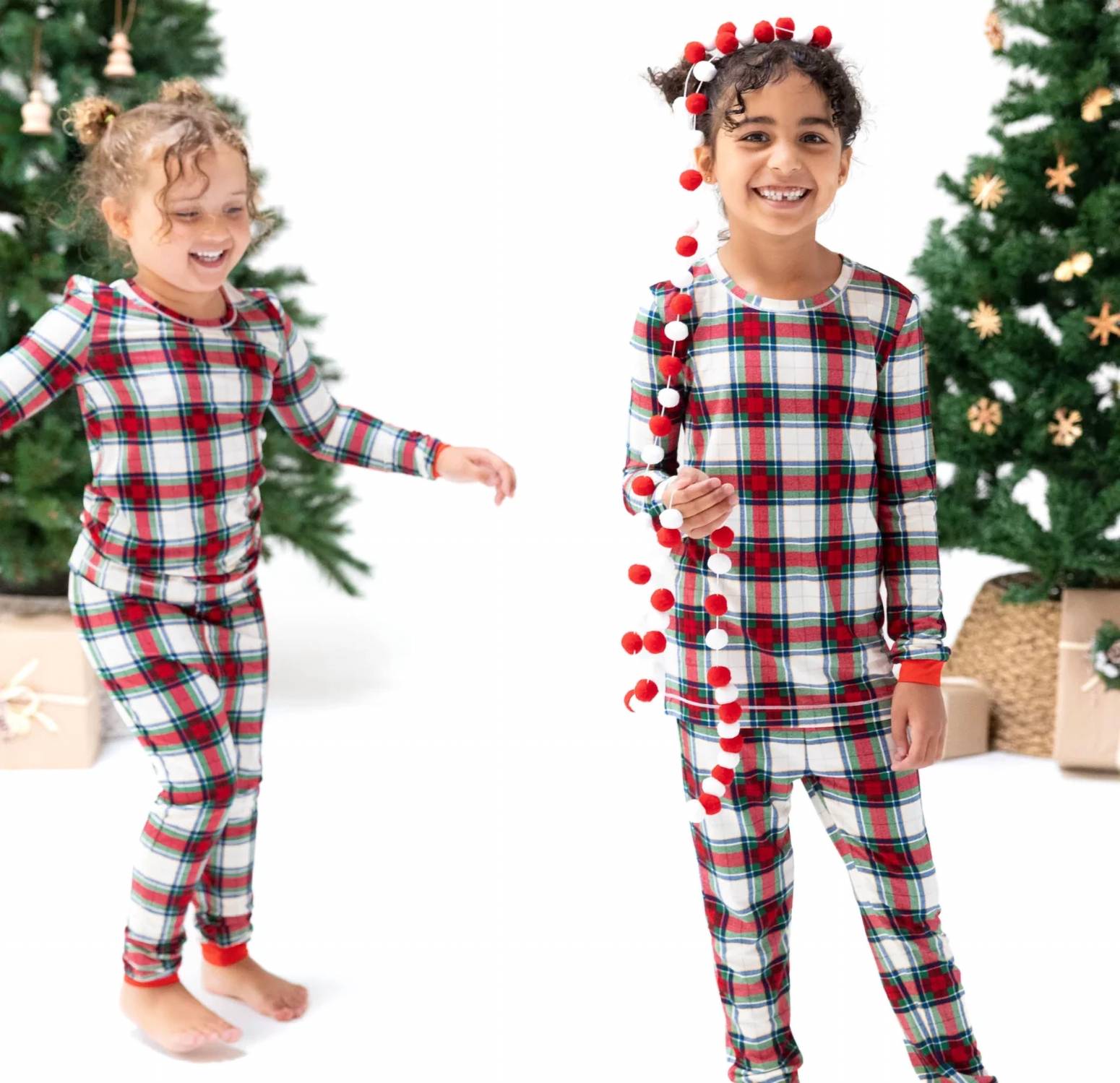 Angel Dear - Kids Holiday Plaid Pajama Set