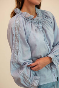 MILLE Annette Top in sky - women's blouse - alternate view