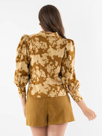 Emily McCarthy Hampton Jacquard Top in hide organza novelty - women's blouse - alternate view
