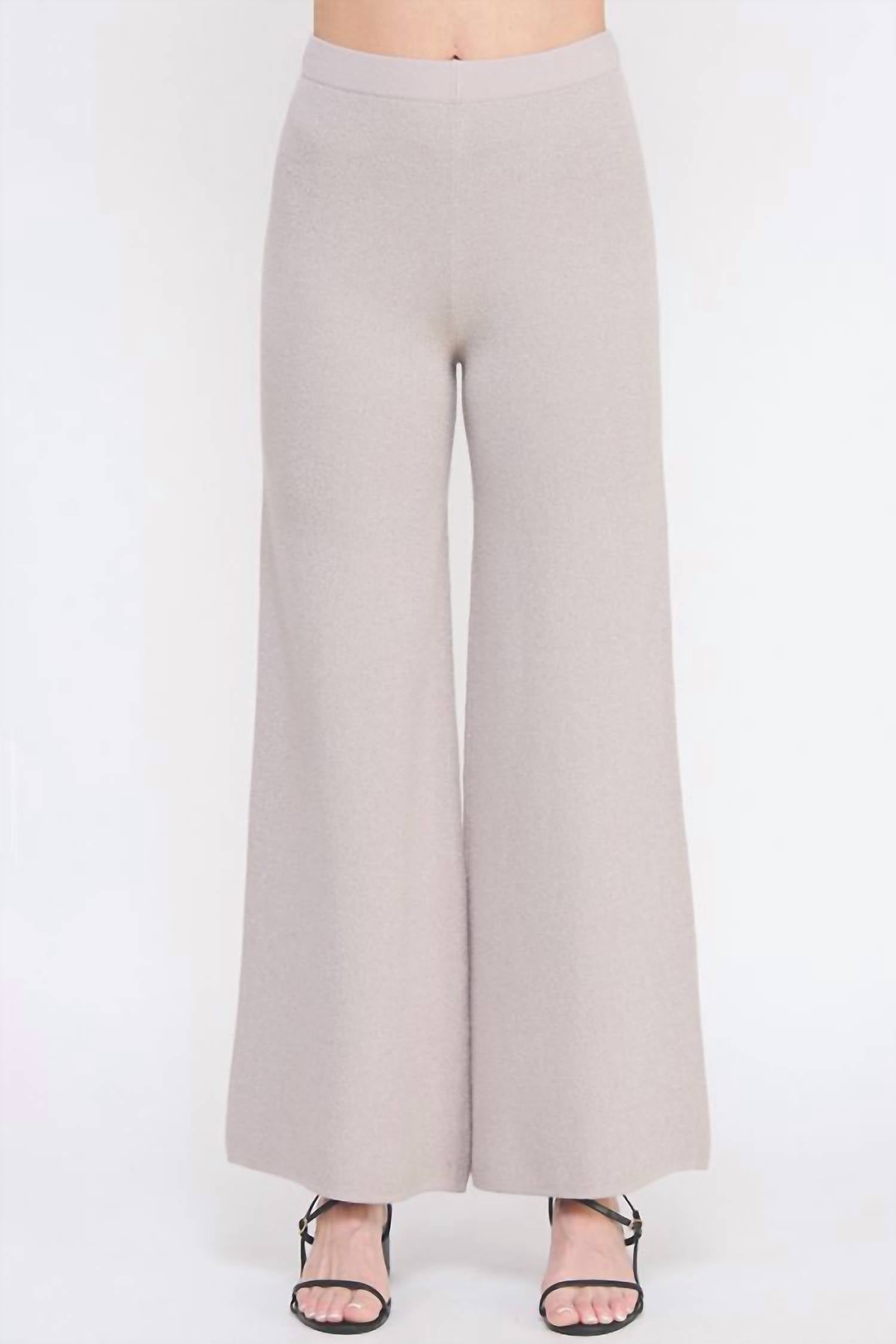 Allie Rose - Soft Lurex Fine Gauge Wide Leg Pants