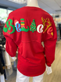 Spirit Jersey - Women's V Neck Believe Top
