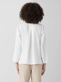 Eileen Fisher - Organic Handkerchief Linen Round Neck L/S Top