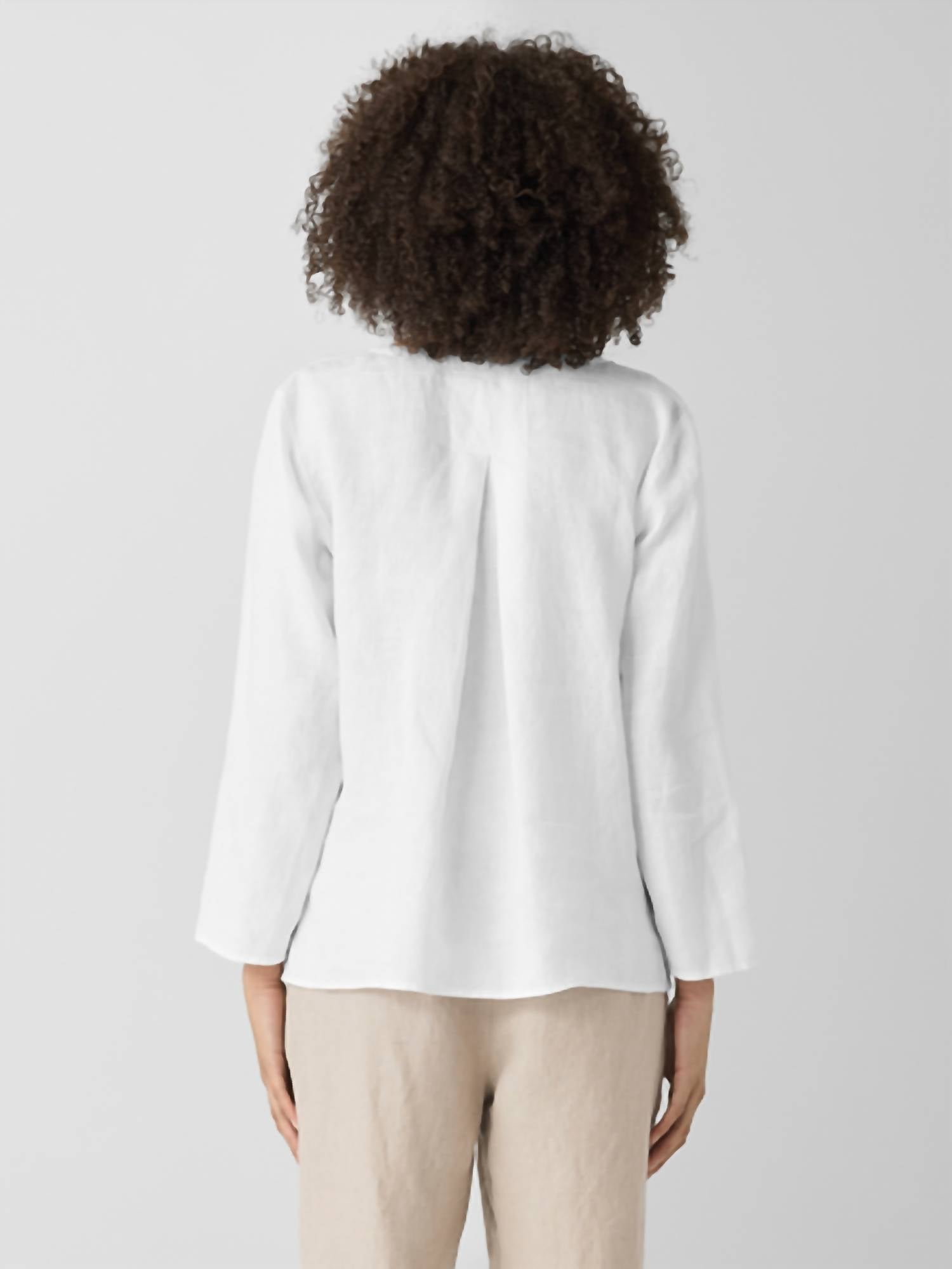 Eileen Fisher - Organic Handkerchief Linen Round Neck L/S Top