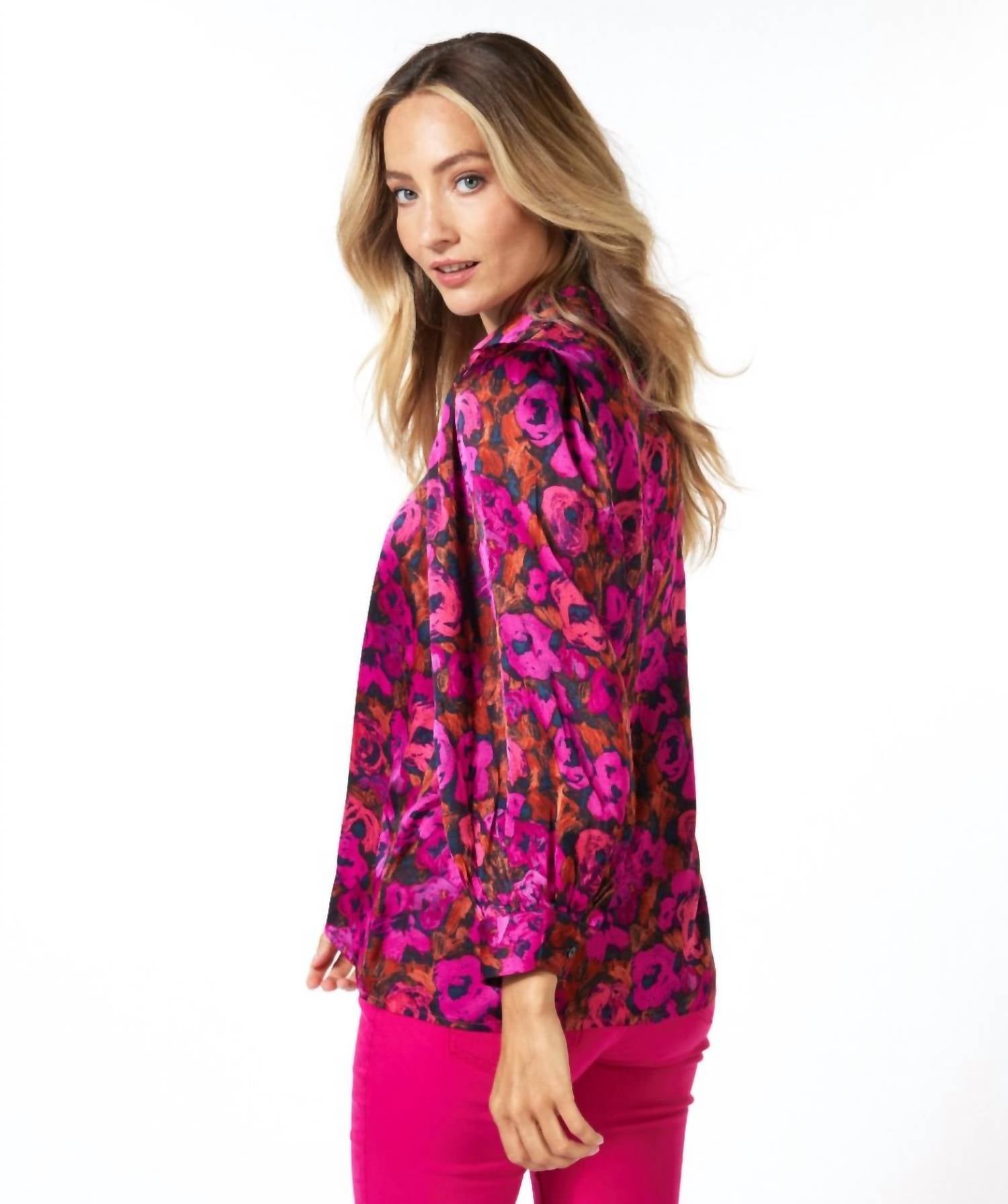 Esqualo - Sorena Satin Floral Wilding Blouse