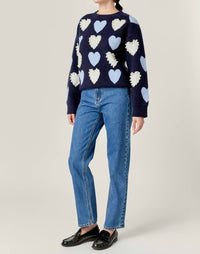English Factory - Dolly Heart And Pearl Sweater