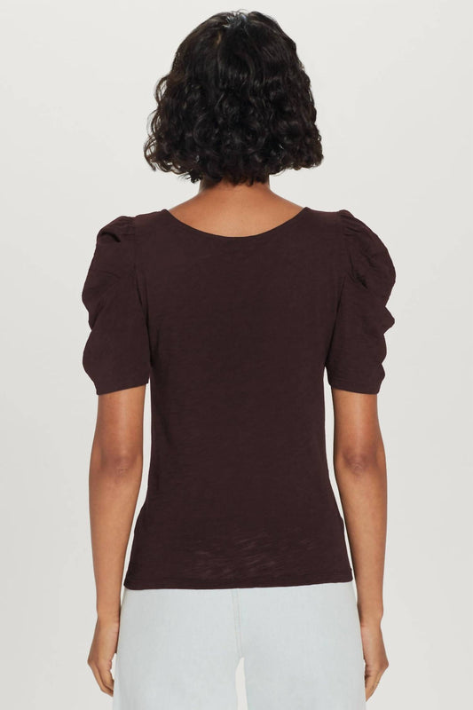 Goldie - V-neck Ruched Front Tee