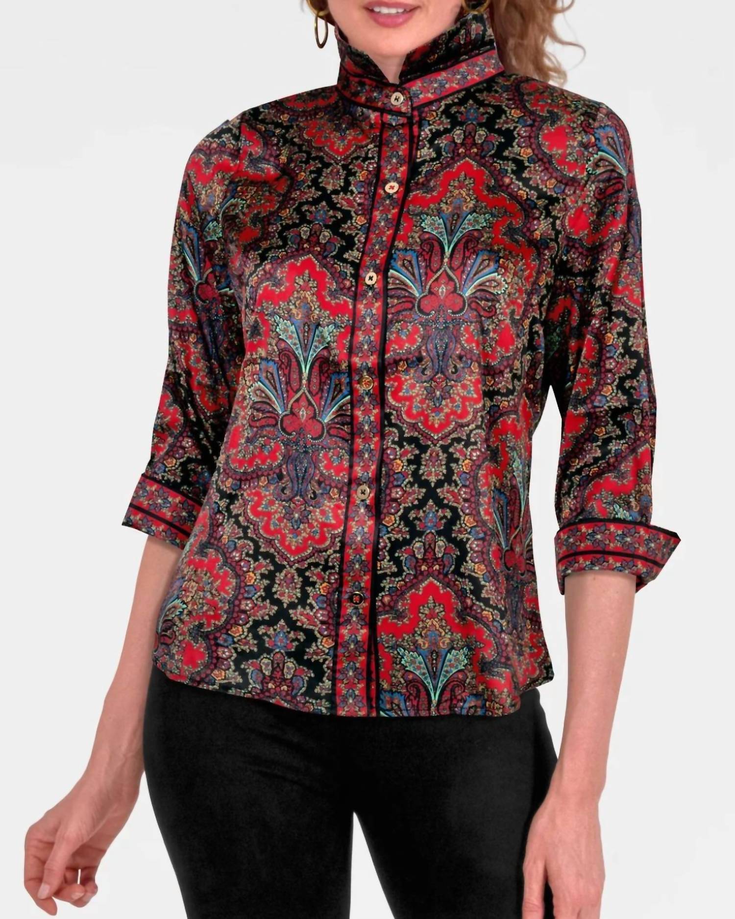 Gretchen Scott - Boyfriend Button Up Blouse