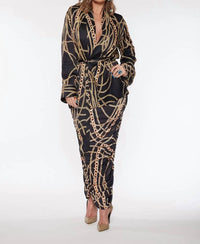 Circular Path - Open Front With Detachable Waist Tie Kimono