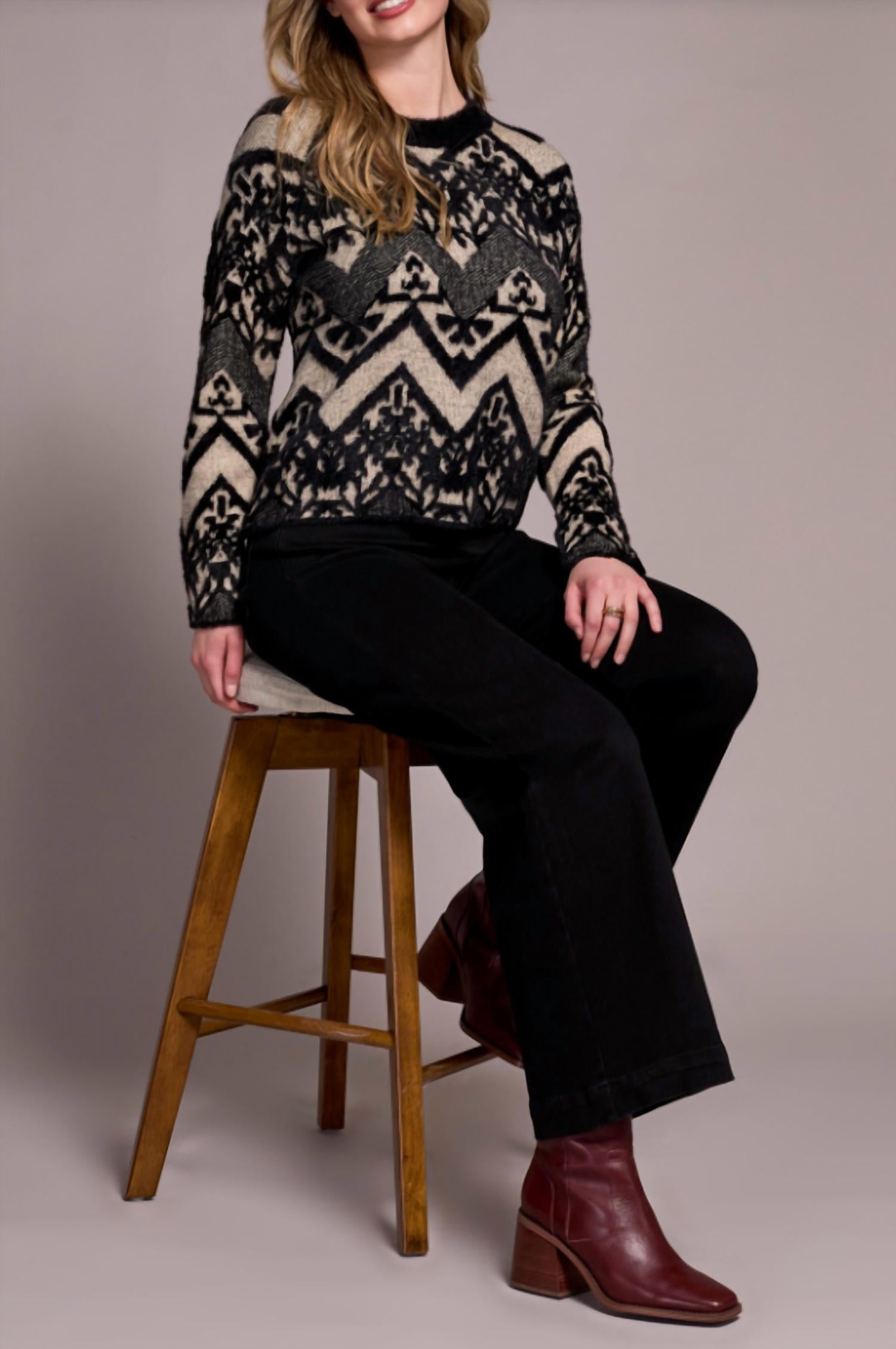 Tribal - Geo Deco Crew Neck Sweater