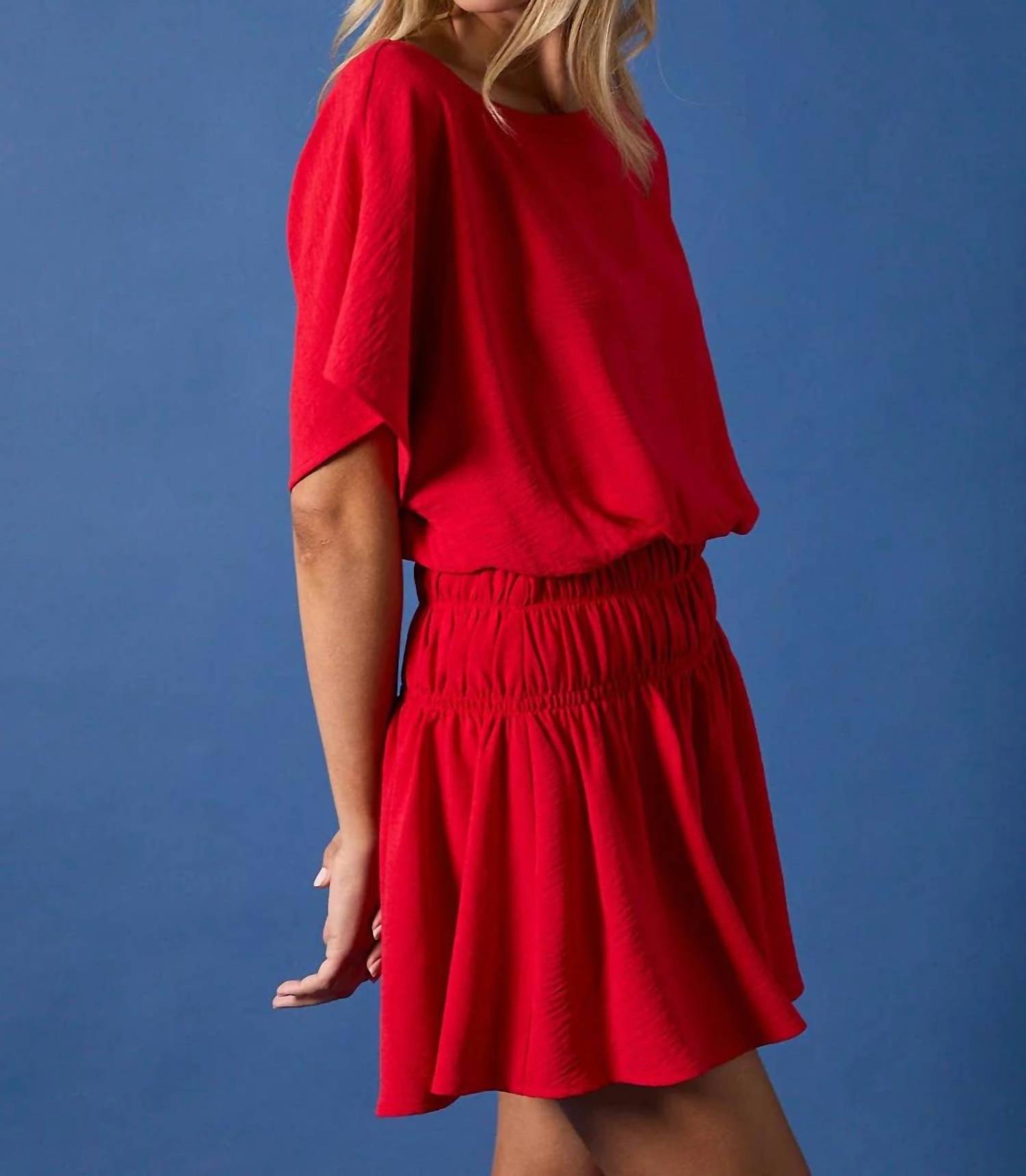 Sunday Edition - Rosa Boat Neck Cinched Mini Dress