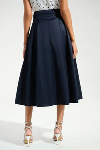 Joseph Ribkoff - Stretch Taffeta Flared Skirt With Box Pleats