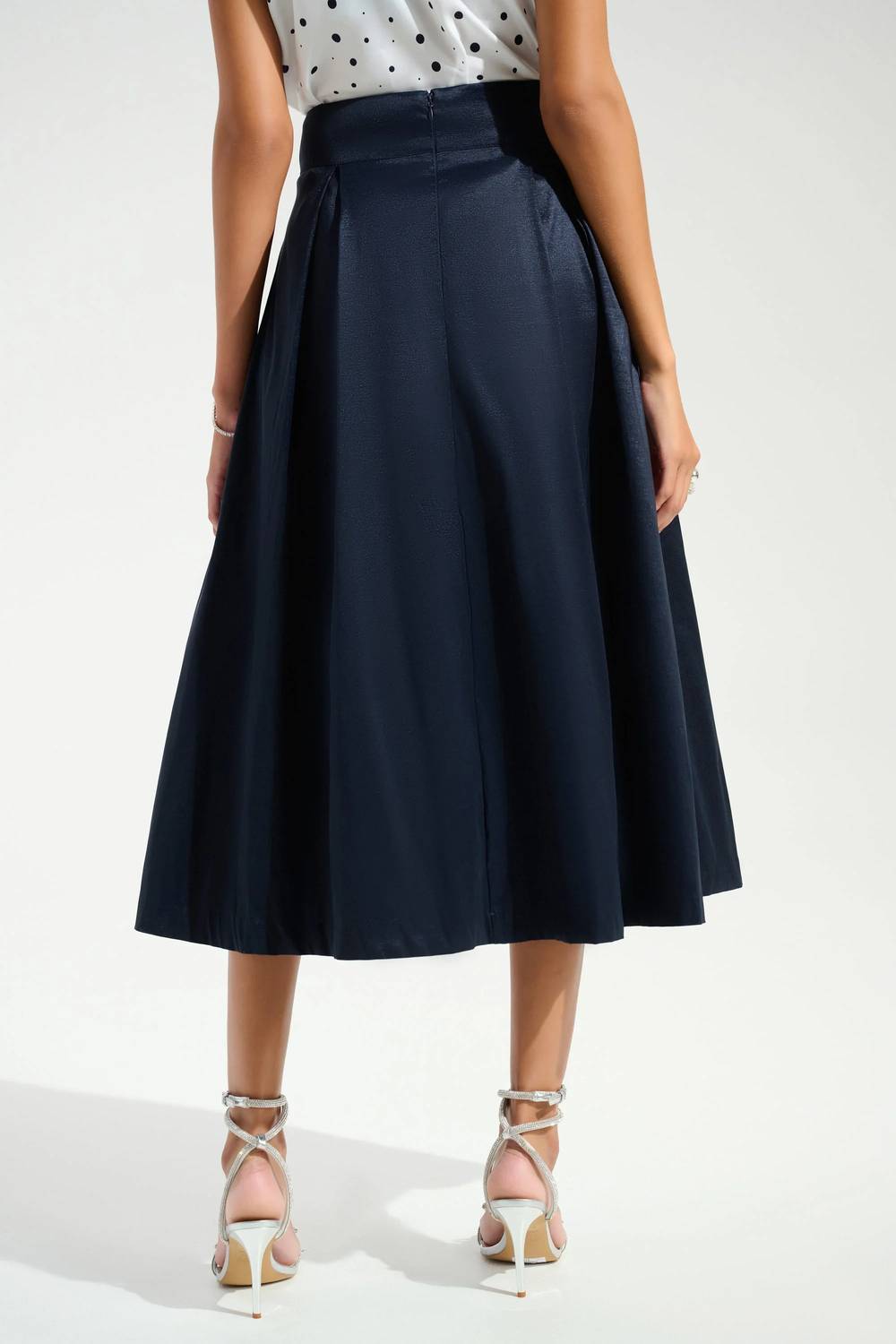 Joseph Ribkoff - Stretch Taffeta Flared Skirt With Box Pleats