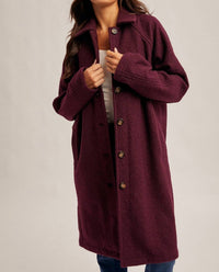 Hem & Thread - Teddy Textured Button Down Coat