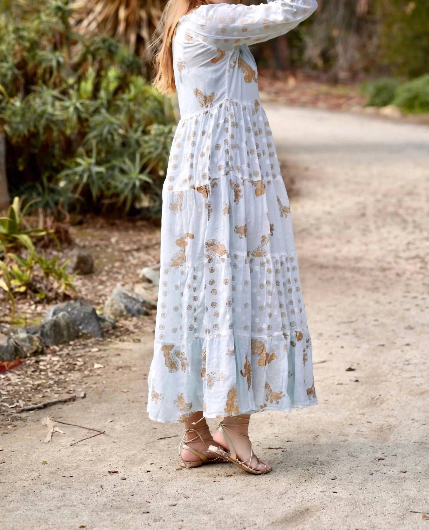 Dolma Pamo Tiered Maxi Dress in aqua - women's dress