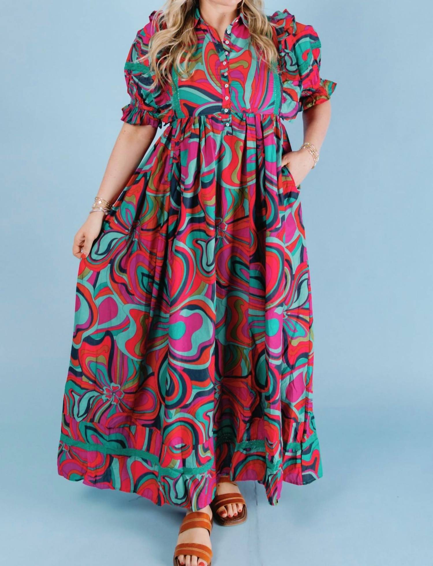 Karlie Jewel Bloom Maxi Dress in multi - women's dress