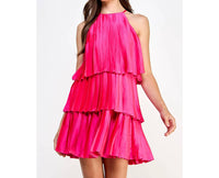 Strut & Bolt - Pleated Satin Tiered Dress