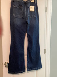 sneak peek Women's Clarkson Flare Jeans in dark wash 1 - women's jeans - detail view