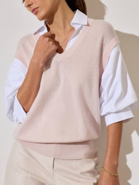 Brochu Walker Kate Looker Shirt in paloma with white - women's blouse - view 5