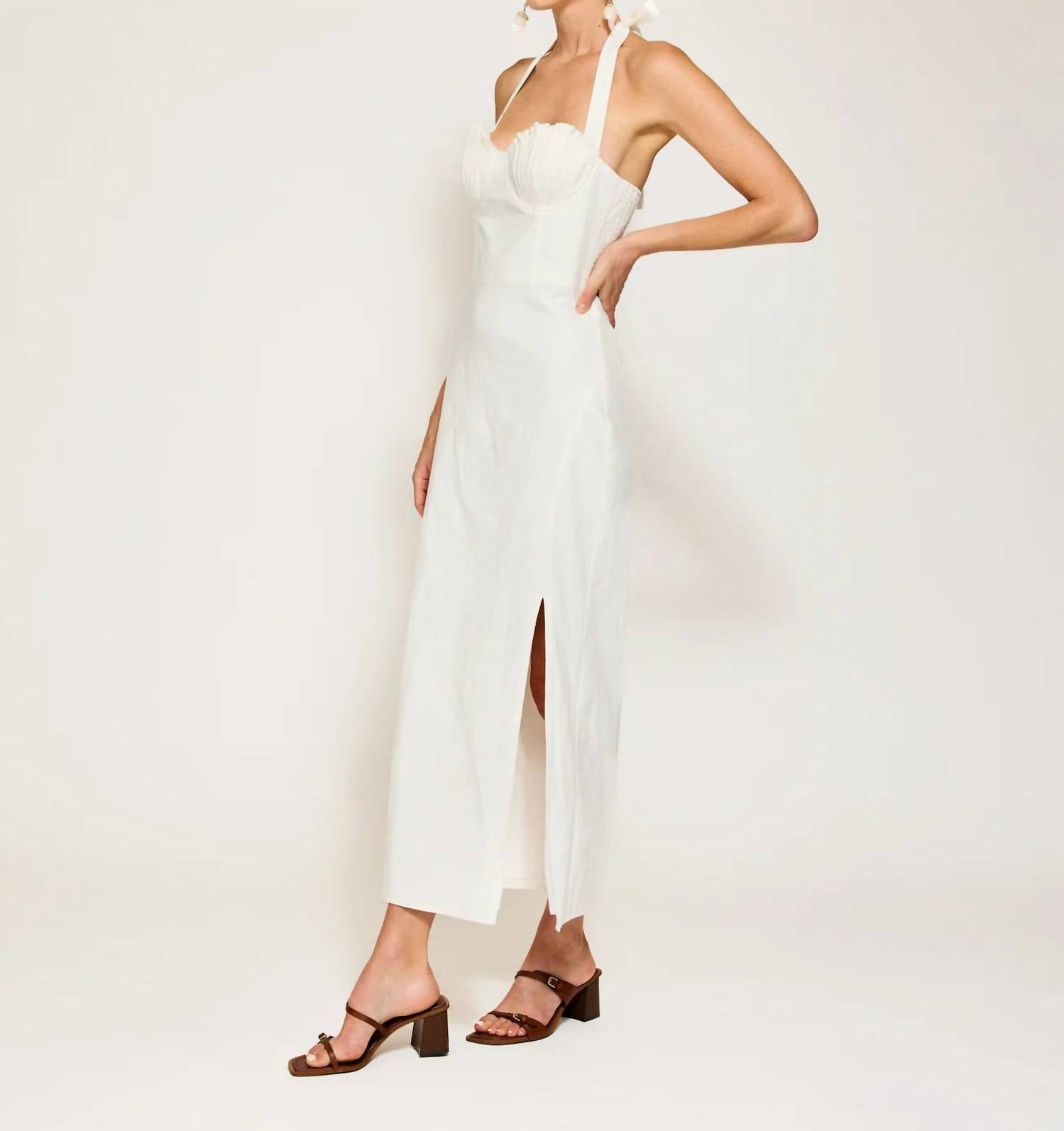 Line And Dot - Fable Halter Shell Bodice Dress