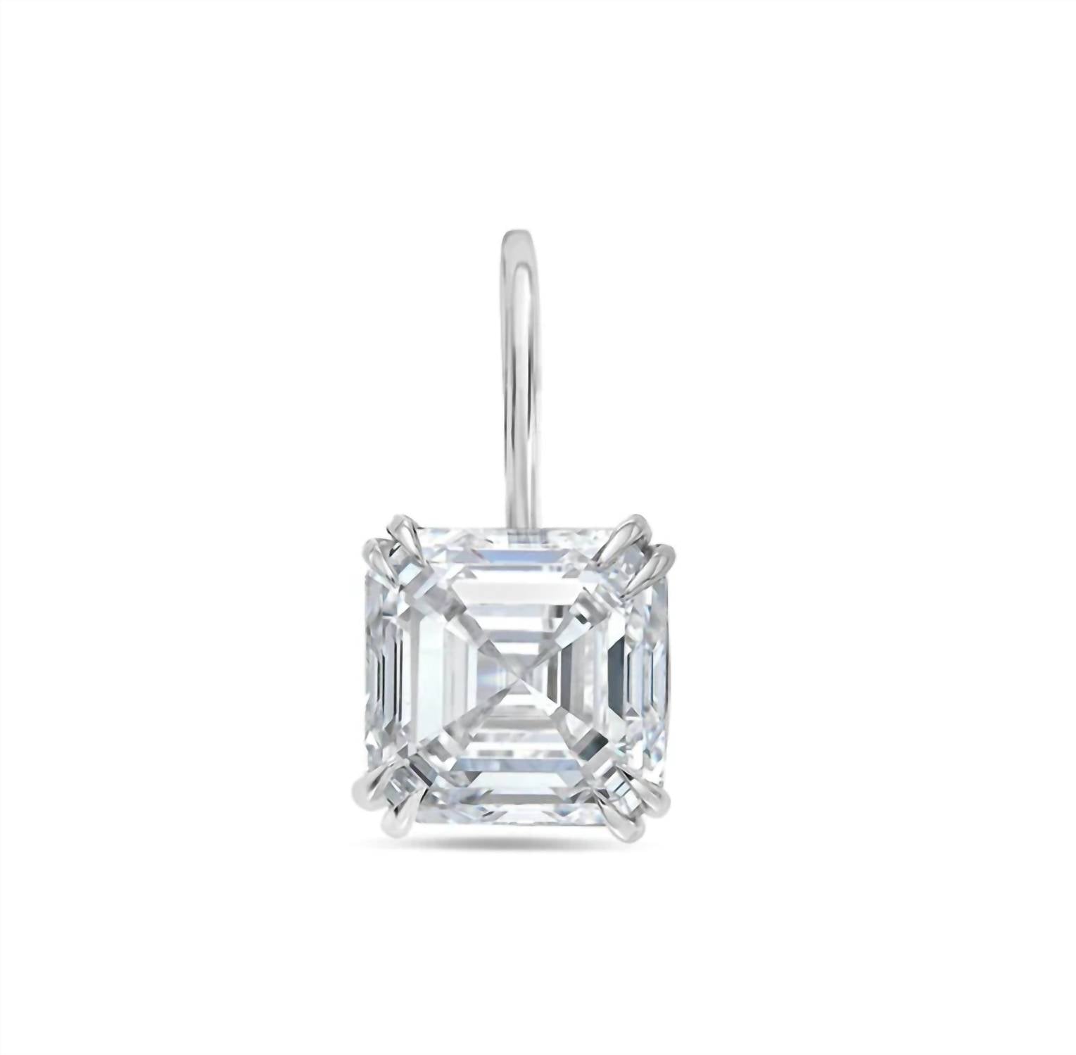 Diana M Jewels - 4.00 Cts Lab Grown Asscher Diamond Drop Earrings