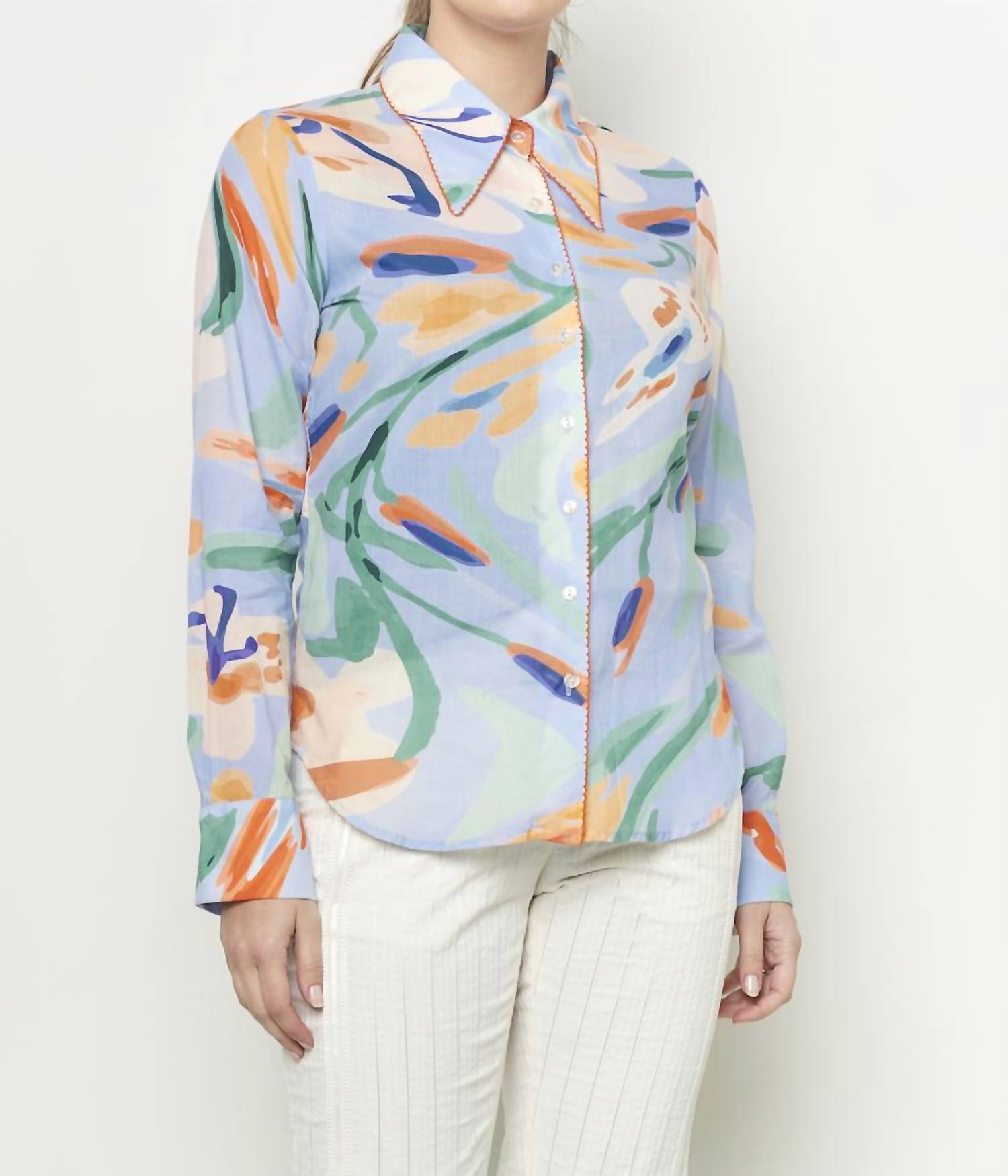 De Loreta - Carmela Blouse Jaleo Celeste