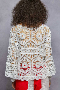 Pol - Round Neck Crochet Cropped Top