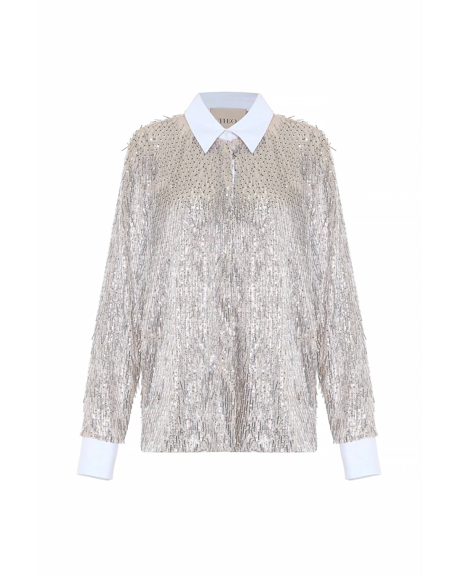 Theo The Label - Kleio Sequin Collared Shirt
