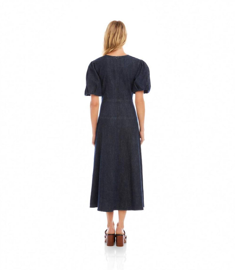 karen kane denim dress 1L78700 Puff Sleeve Midi Dress, (M) Shein Maxi Dress Women’s This short range: current Color:Evergreen